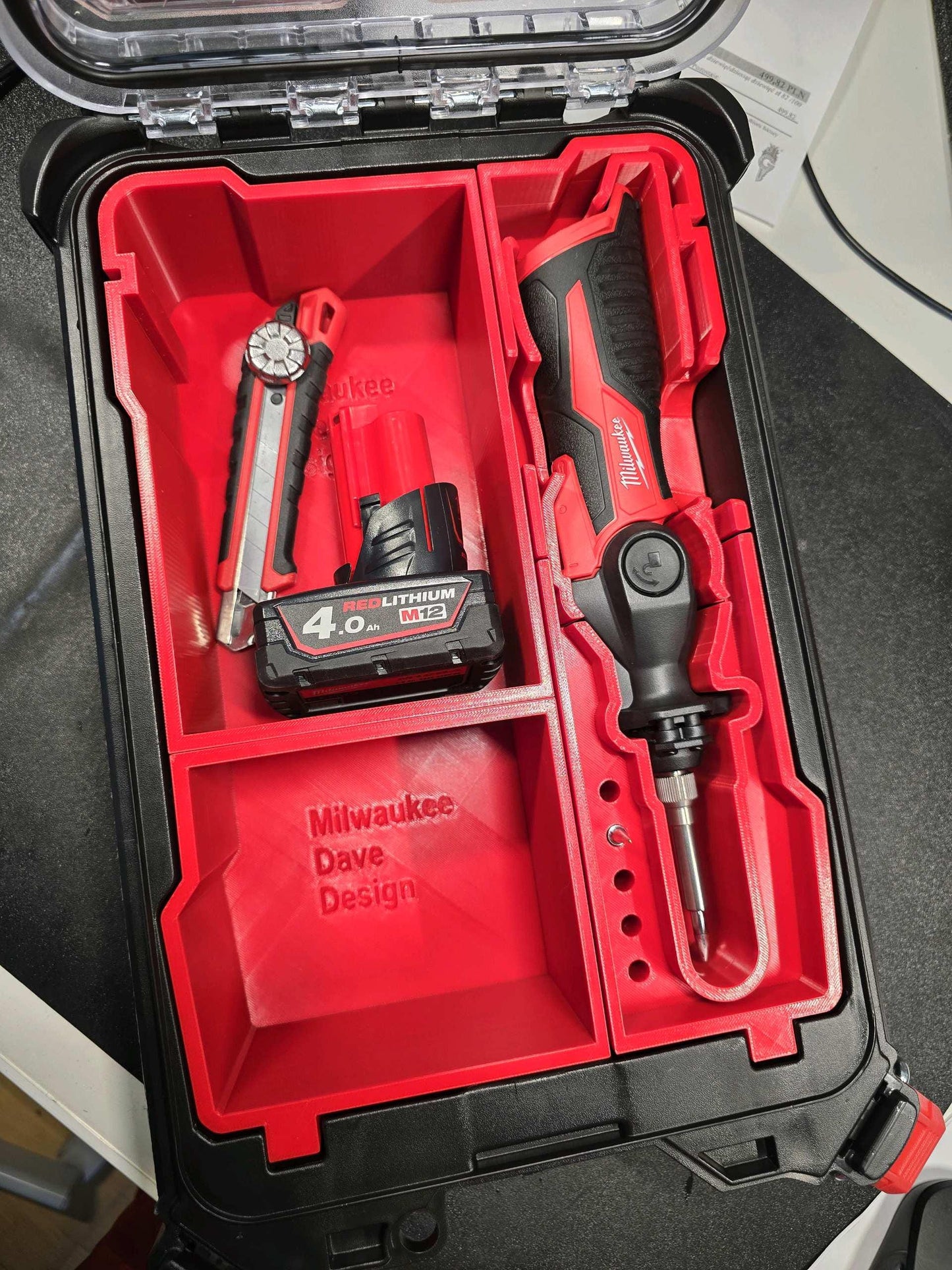 Milwaukee Packout M12 Soldering Iron Insert with 4 bins ( INSERT ONLY )