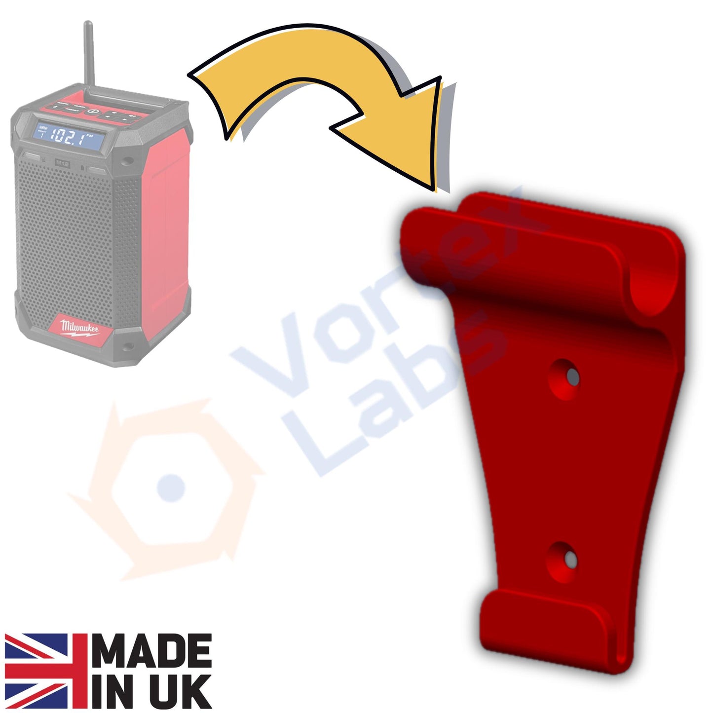 Wall Mount Hanger for Milwaukee M12 RCDAB+0 Radio Charger