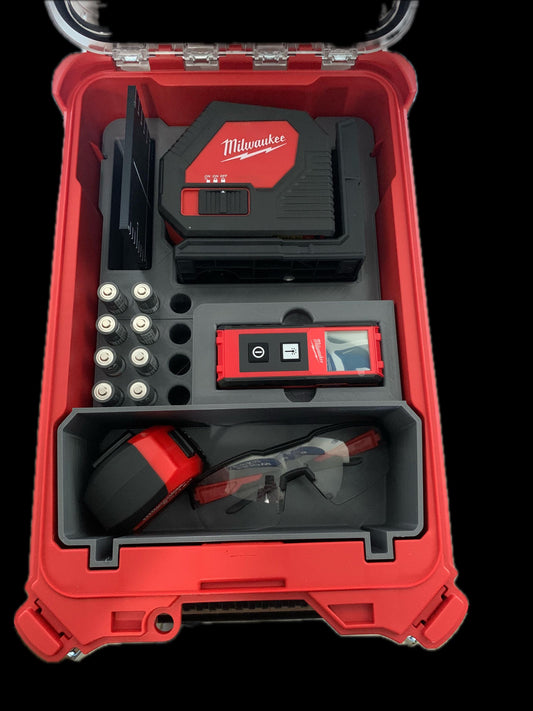 Milwaukee 3421 Green Cross Laser & 65' Distance Meter INSERT for Packout Organizer