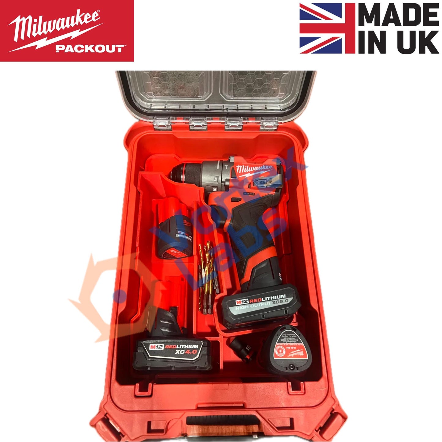 Milwaukee Packout Insert M12 3403-20 Drill and Battery Storage Organiser Tray