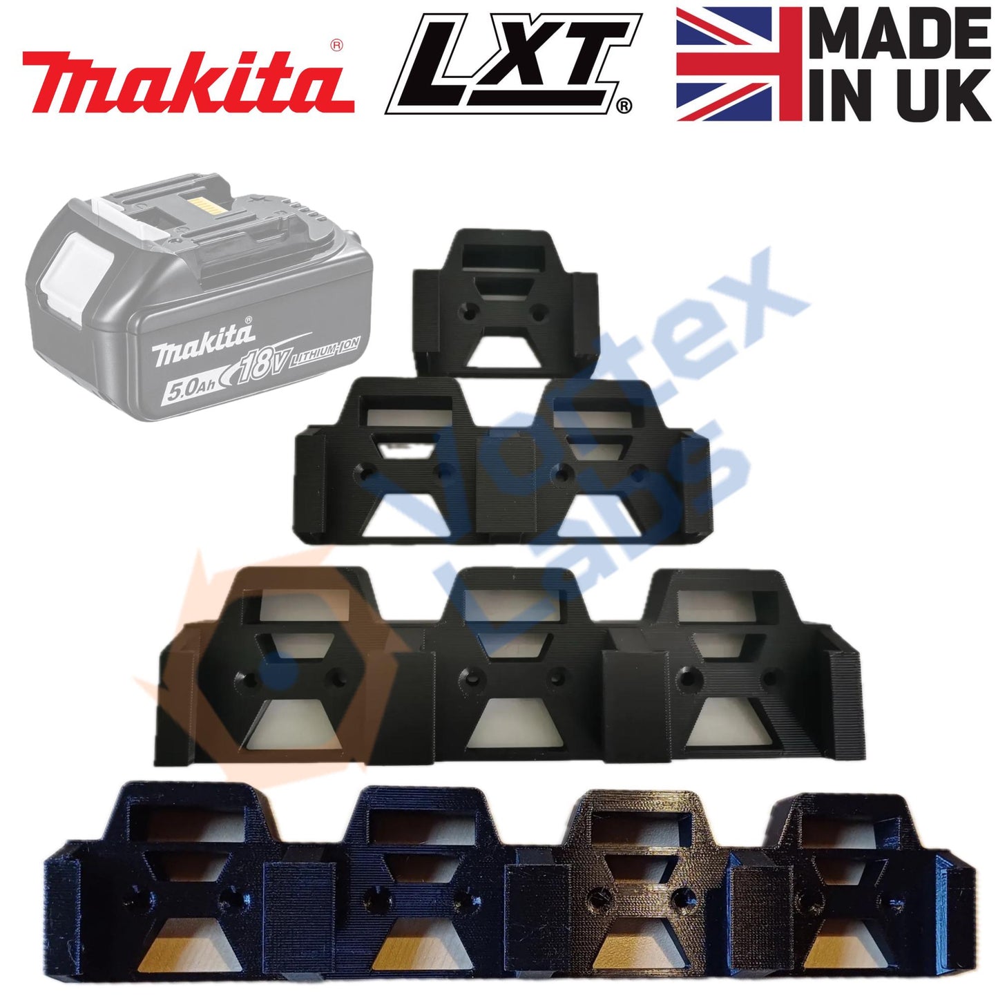 Makita LXT 18V Battery Wall Mount | Heavy Duty Organizer