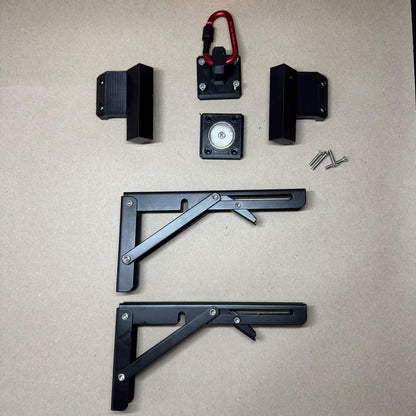 Flip-Up Table Hinge Mounts with Hook & Magnet for Milwaukee Packout | OmniLink