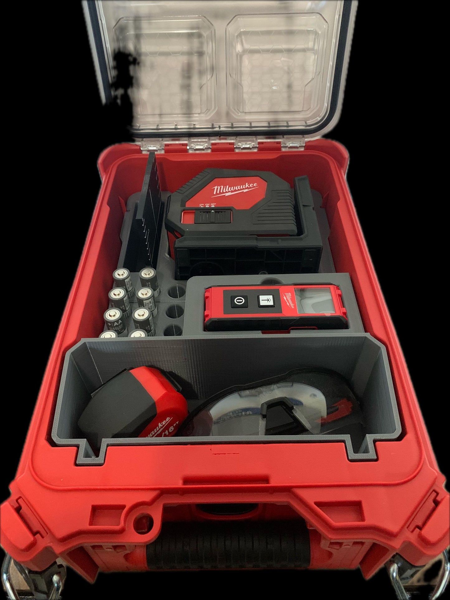Milwaukee 3421 Green Cross Laser & 65' Distance Meter INSERT for Packout Organizer