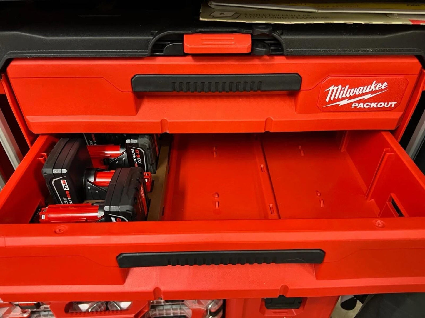 Milwaukee Packout Insert for Drawer 5x M12 XC Battery Storage Organiser Tray