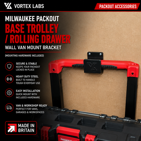 Milwaukee Packout Base Tolley/Rolling Drawer Wall Van Mount Bracket