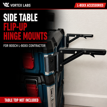 Side Table Flip Up Hinge Mounts for Bosch L-Boxx Contractor