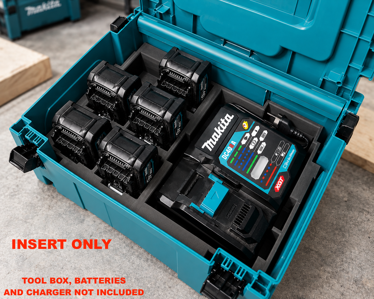 Makita MakPac Insert for 40V XGT Charger & 6X 2.5Ah Batteries