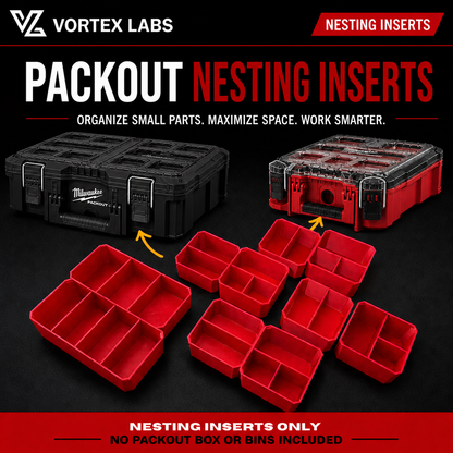 Custom Bin Divider Nesting Inserts for Milwaukee Packout Organiser Bins 2 Level