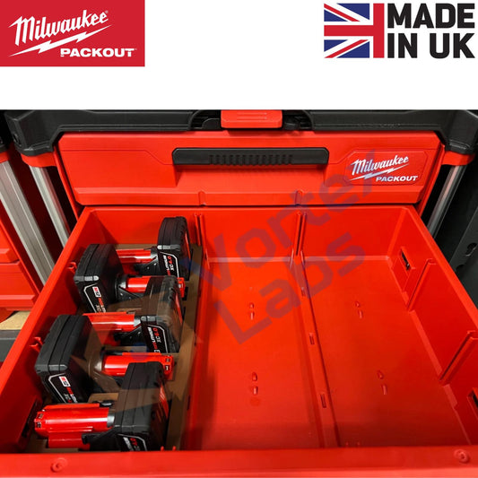 Milwaukee Packout Insert for Drawer 5x M12 XC Battery Storage Organiser Tray