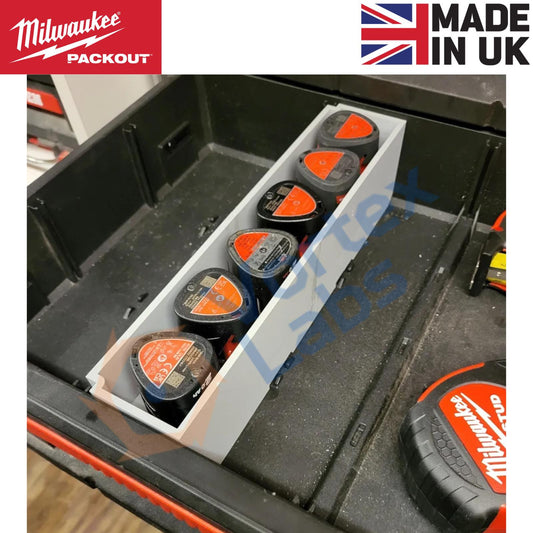 Milwaukee Packout Insert for Drawer 6x M12 CP Battery Storage Organiser Tray
