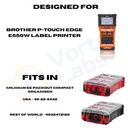 BROTHER P-Touch EDGE E550W Label Printer INSERT for Milwaukee Packout Organizer