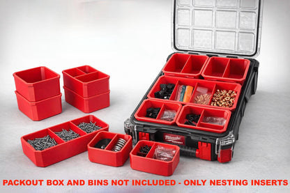 Custom Bin Divider Nesting Inserts for Milwaukee Packout Organiser Bins 2 Level