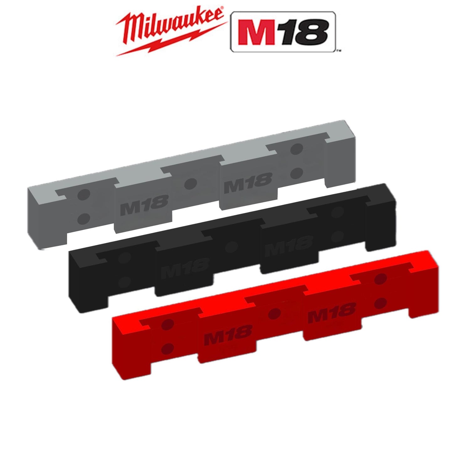 Milwaukee M18 18V Triple Battery Holder Mount Heavy Duty Wall Mount