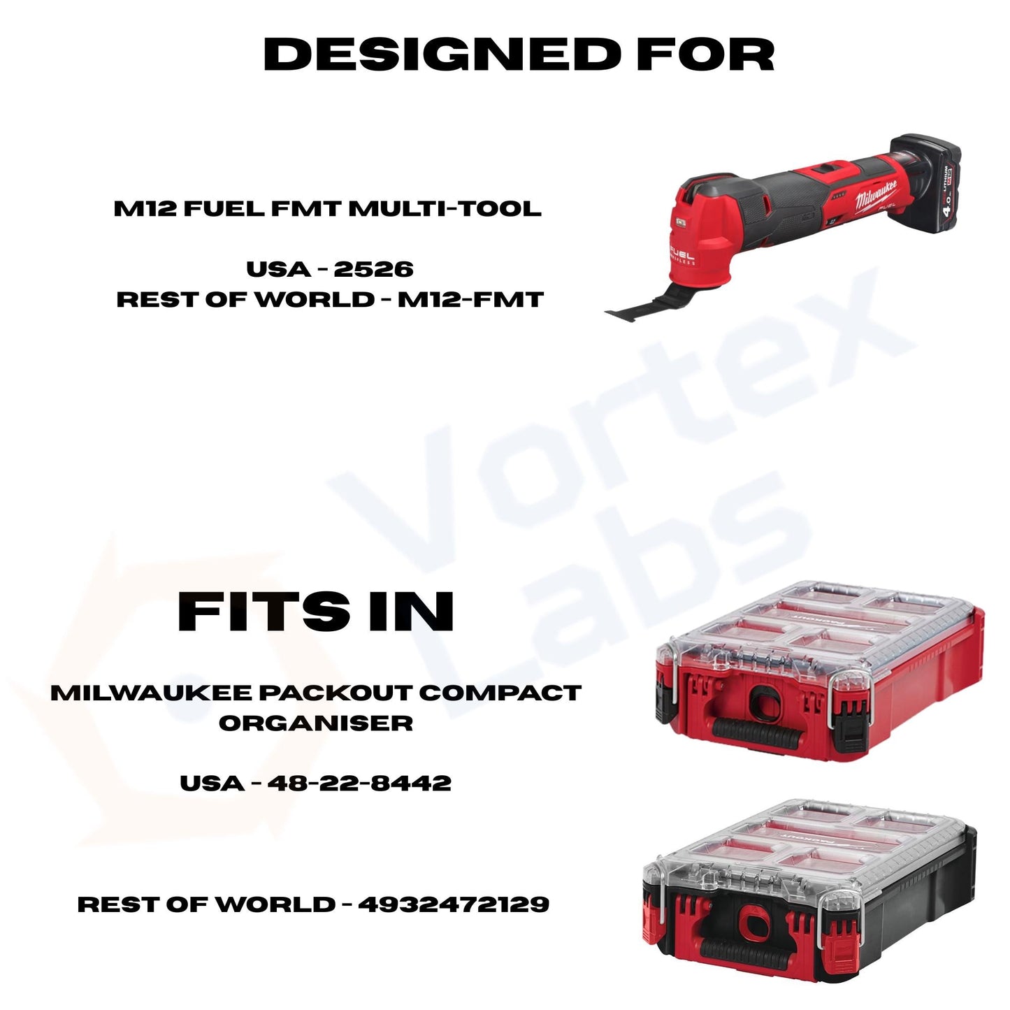 Milwaukee M12 FUEL FMT 2526 Multi-Tool INSERT for Packout Compact Organiser