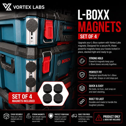 4X Magnet Corner Rail Mount fits L-BOXX Contractor BOSCH and others
