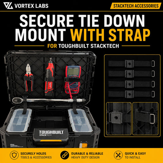 Share Secure Hook and Loop Strap Tie-Down Mount for ToughBuilt Stacktech Tool Box Lid